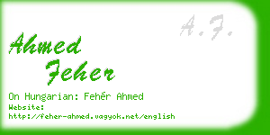 ahmed feher business card