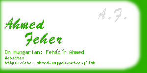 ahmed feher business card